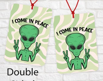 Grappige UFO Alien luchtverfrisser, groene buitenaardse auto luchtverfrisser, grappige UFO luchtverfrisser, grap aanwezig, auto decor, cadeau voor hem, kerstcadeau