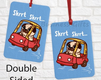 Divertente Skrrt Skrrt Pug Car Deodorante per ambienti, Carino Carlie Freshie, Novità Pug Car Freshener, Regalo per lei, Regalo di Natale, Stocking Filler