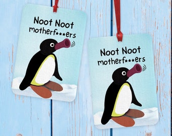 Presente engraçado, aromatizador de carro com piada adulta e grosseira, aromatizador de carro divertido, presente de brincadeira, presente original, decoração de carro com pinguim, presente para ela