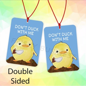 Funny Duck Car Air Freshener, Funny Duck Joke Air Freshener, Stocking Filler Gift ,  Novelty Car Air Freshener,  Christmas Gift