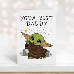 Yoda Best Daddy Card, Cartolina Yoda carina, Biglietto di compleanno personalizzato, Biglietto di compleanno divertente, Biglietto del giorno del papà, Biglietto papà, Carta Yoda personalizzata