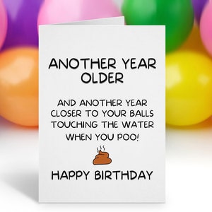 Une autre carte de plaisanterie plus âgée d’un an, carte drôle d’anniversaire de plaisanterie, carte d’anniversaire, carte drôle, carte de nouveauté