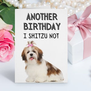 Another Birthday I Shitzu Not Funny A5 Card, 300gsm Shitzu Birthday Card, Birthday Wishes, Funny Card For Dog Lovers