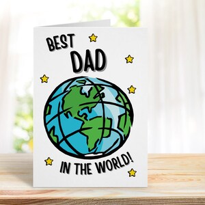 Beste vader in de wereld kaart, beste papa in de wereld kaart, vader verjaardagskaart, vaderdag kaart, aangepaste kaart, gepersonaliseerde kaarten