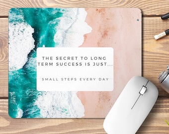 Floral Mouse Pad Motiavation Quote You Got This Neoprene Inspirational Quote Mousepad Office Space Decor Home Office Computer Accessories Mousepads Watercolor Pink and Blue Florals 