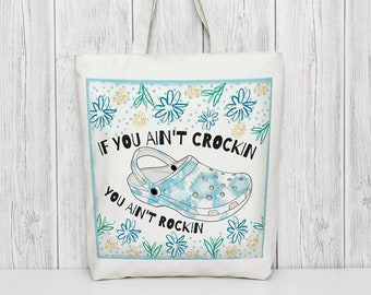 Grappige Quote Tote Bag, Leuke Bloem en Schoen Tote Bag, Strand Tas, Eco vriendelijke Tote Bag, Bag For Life Tote Bag, Nieuwigheid Gift, Shopping Bag