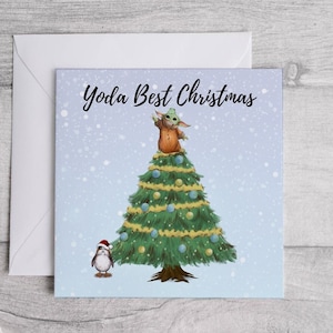 Yoda Best Christmas Card , Cute Yoda Best Card, Handmade Christmas Card, Funny Card, Novelty Card, 300gsm Card