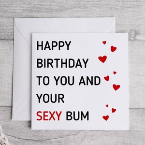 Joyeux anniversaire à vous et votre clochard sexy, carte de plaisanterie adulte, carte drôle d’anniversaire, carte de petite amie, carte de femme, carte sexy de voeux de clochard