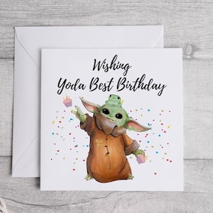 Augurando a yoda la migliore carta di compleanno, la migliore carta di Yoda carina, la carta di compleanno, la carta divertente, la carta della novità, la carta da 300 gsm