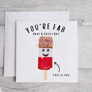 Funny You’re Fab Card, Carte d’anniversaire, Carte de remerciement, Carte de motivation, Carte pour HIm, Carte pour elle