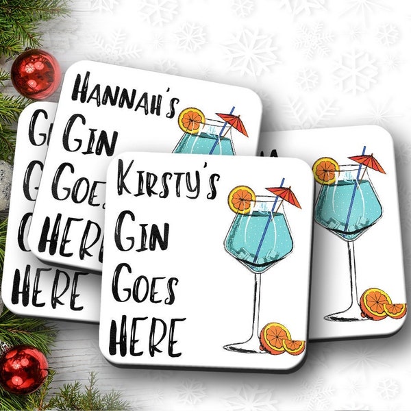 Personalised Gin Drinks Coaster, Adult  Gin Drinks Coaster,  Custom Name Gin Coaster ,  Personalised Joke Coaster, Gin Lovers Gift