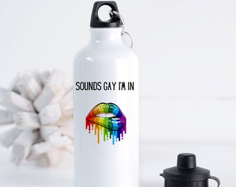 Gay Pride Water Bottle, Coming Out Gift, Totally Gay Water Bottle , National Coming Out Day, LGBT Gift,  LGBT+ community