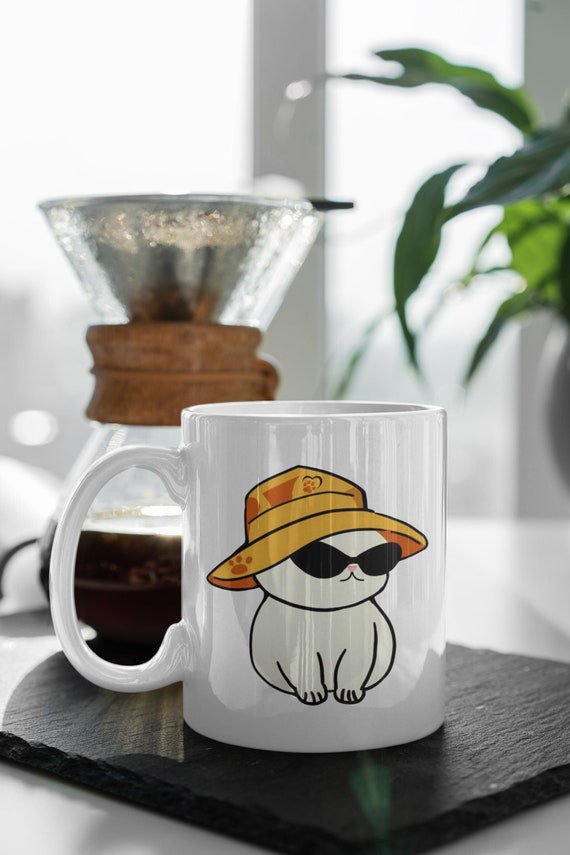 Funny Meme Mug, Funny Bucket Hat Cat Mug, Best Friends Mug