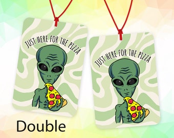 Alien Pizza Car Freshener, Stocking Filler, Funny UFO Air Freshener, Joke Present, Car Decor, Cadeau voor hem, kerstcadeau