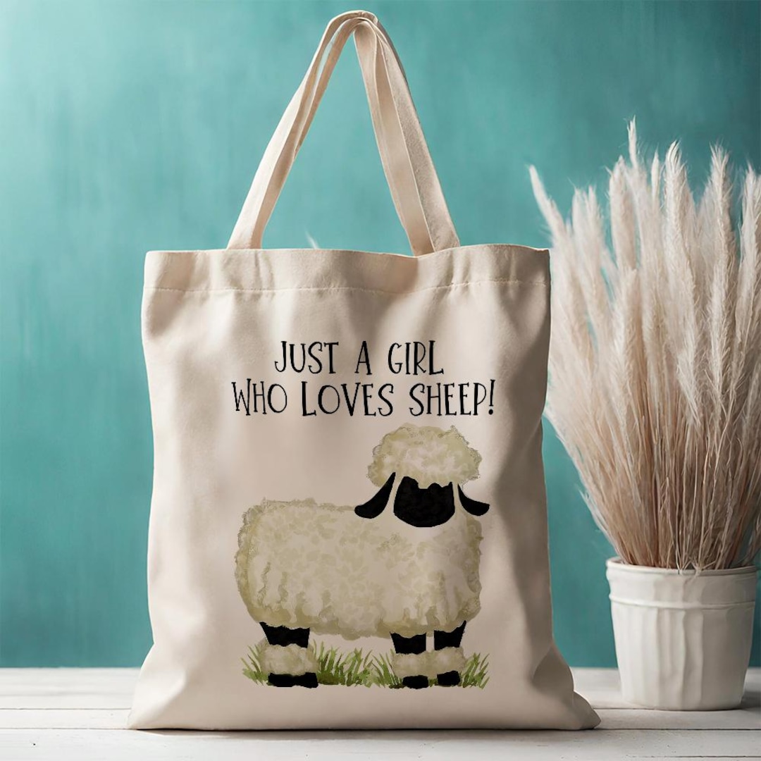 Funny Sheep Tote Bag – Valais Blacknose Gift for Her – Eco