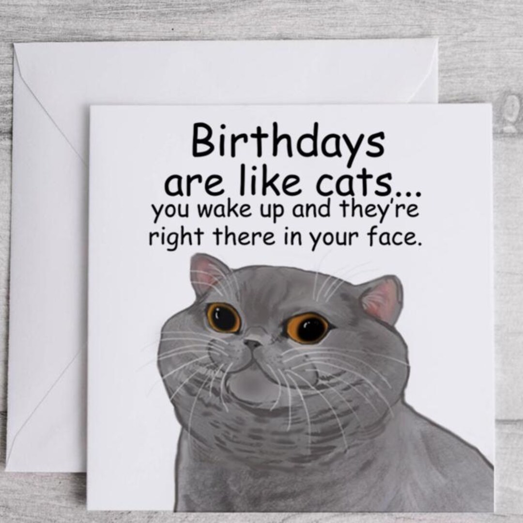 Funny Birthday Card, Love From the Cat Card, Funny Cat Birthday Card ...