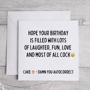 Drôle de carte d’anniversaire à correction automatique, carte d’anniversaire grossière, carte d’anniversaire drôle, carte de petite amie, carte de femme, carte de vœux amusante, carte de nouveauté