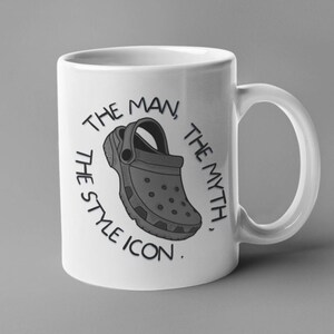 Funny Croc Mug – Secret Santa Gift, Birthday Gift, Christmas Gift, Gift For Him, Brother Gifts, Gift For Stepdad, Fathers Day Presents White
