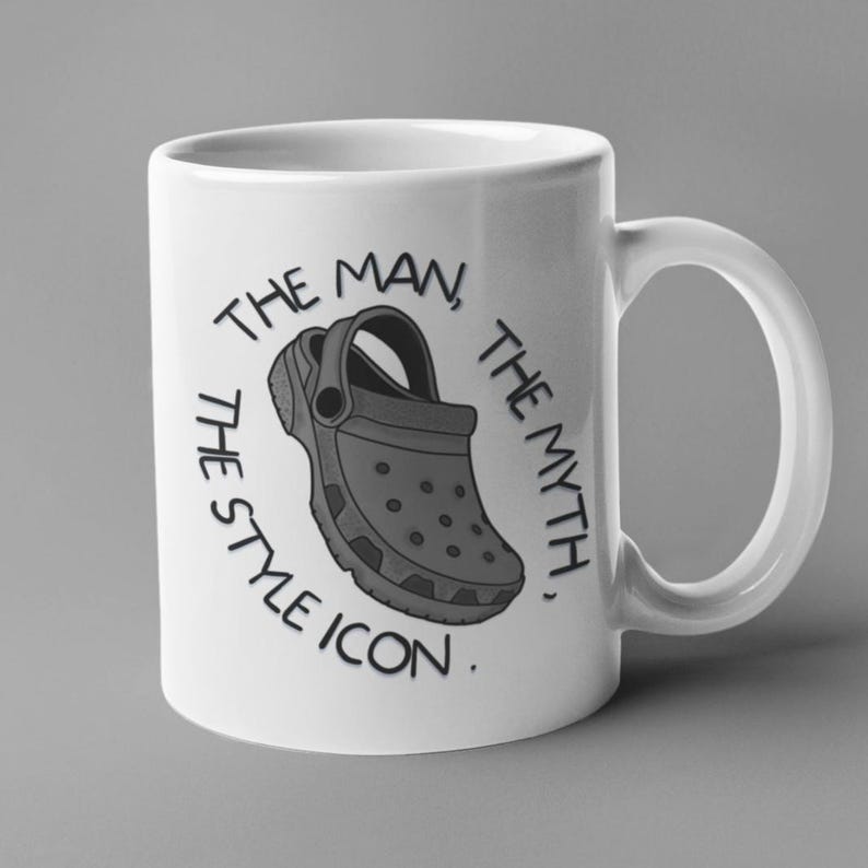 Funny Croc Mug – Secret Santa Gift, Birthday Gift, Christmas Gift, Gift For Him, Brother Gifts, Gift For Stepdad, Fathers Day Presents White