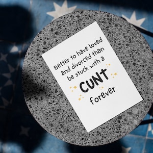 Funny Divorce Profanity Card, Funny Card, Funny Divorce Gard, Divorce & breakup Gift, Congrats Divorce Card image 5