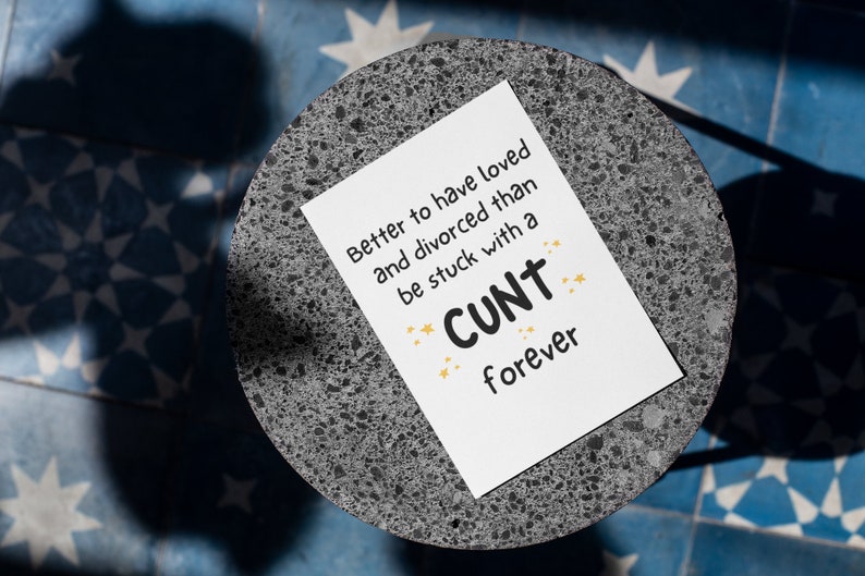 Funny Divorce Profanity Card, Funny Card, Funny Divorce Gard, Divorce & breakup Gift, Congrats Divorce Card image 5