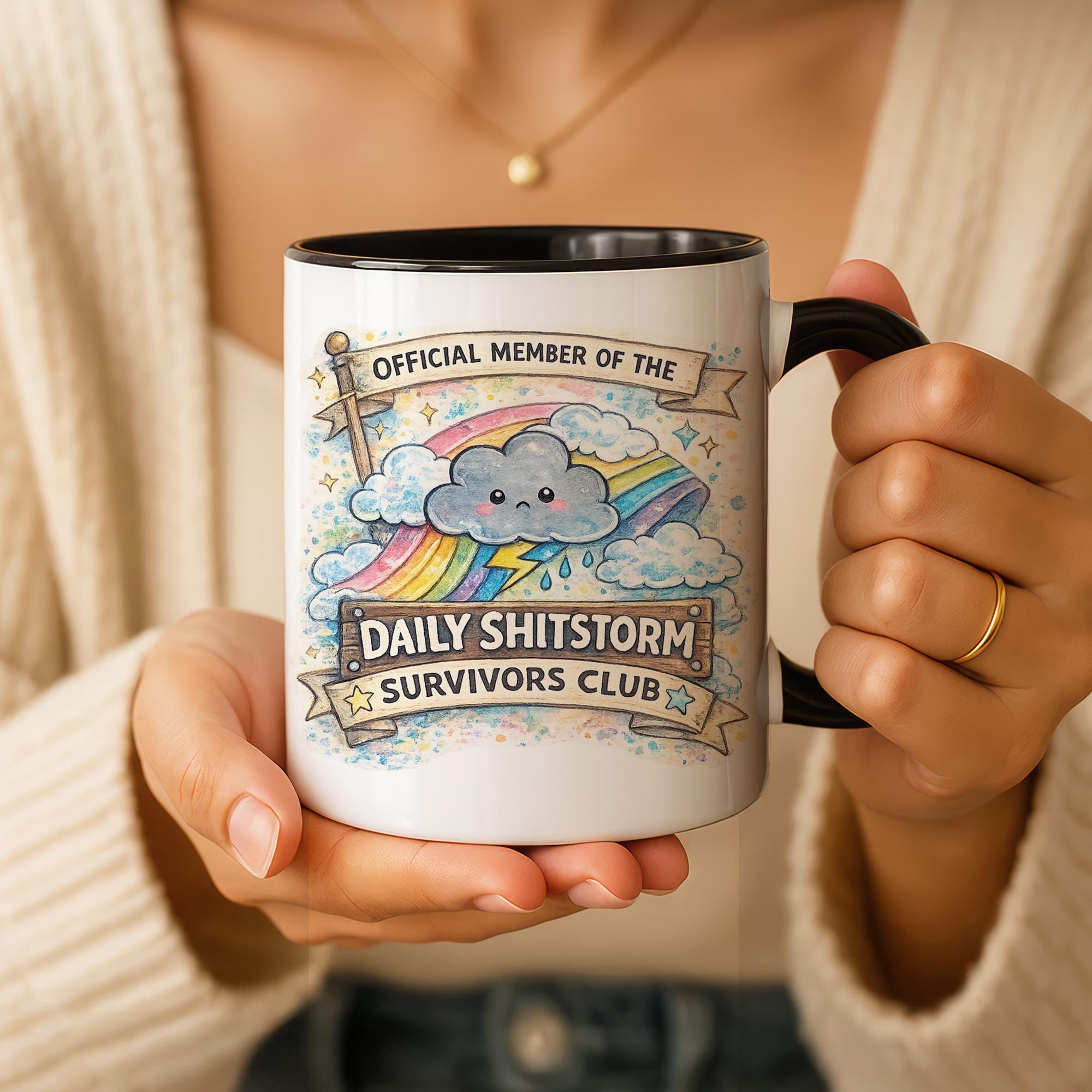Funny Work Mug — Daily Shitstorm Survivors Club — Colleague Gift, Work ...