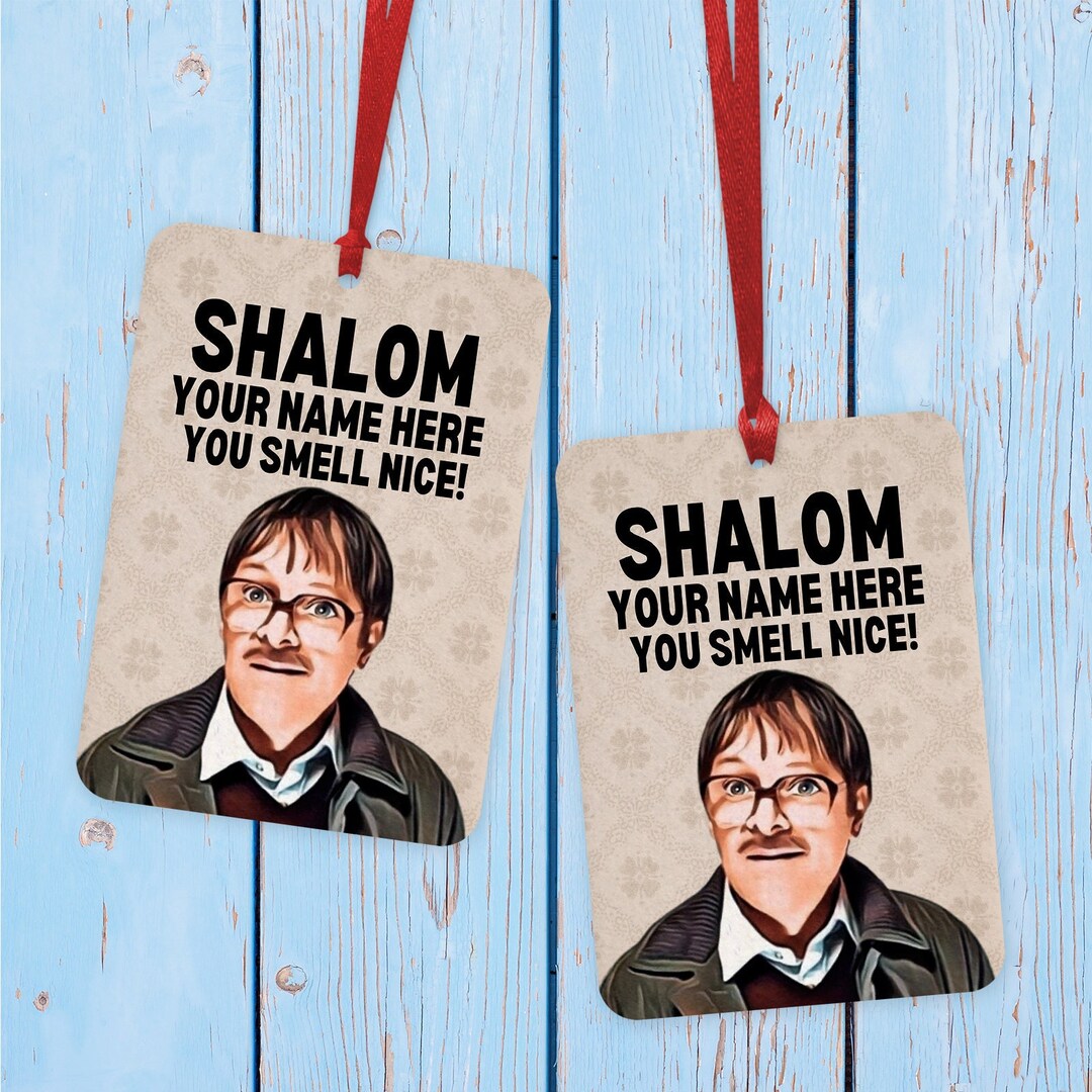 Funny Personalised Shalom Air Freshener, Novelty Air Freshener, Custom