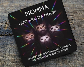 Funny Cat Coaster, Cat Lover Gift, Stocking Filler for Cat Owners, Funny Gift, Novelty Coaster, Joke Present, Christmas Gift