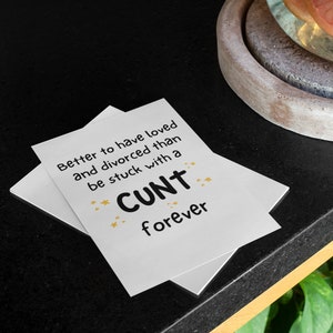 Funny Divorce Profanity Card, Funny Card, Funny Divorce Gard, Divorce & breakup Gift, Congrats Divorce Card image 7