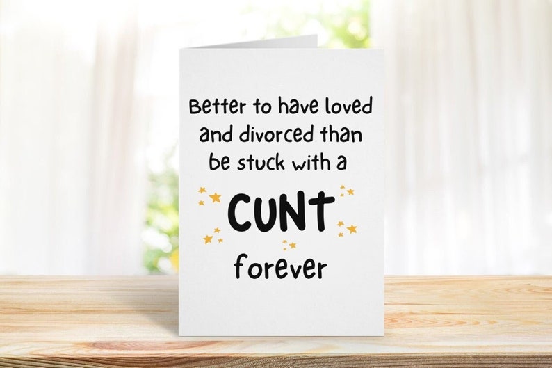 Funny Divorce Profanity Card, Funny Card, Funny Divorce Gard, Divorce & breakup Gift, Congrats Divorce Card image 1