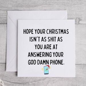 Drôle de citation Carte de Noël, Carte de Noël grossière, Carte drôle, Carte de petite amie, Carte de femme, Carte de petit ami, Carte de nouveauté