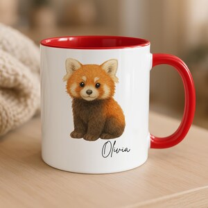 Cute Red Panda Mug – Personal Mug, Custom Gift for Her, Secret Santa Gift, Stocking Filler, Novelty Presents, Budget Gifts, Name Gift