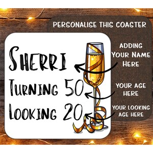Personalised Funny Birthday Drinks Coaster,  Adult  Joke Drinks Coaster,  Custom Name Birthday Coaster , Personalised Celebration