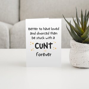 Funny Divorce Profanity Card, Funny Card, Funny Divorce Gard, Divorce & breakup Gift, Congrats Divorce Card image 6