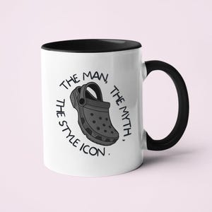 Funny Croc Mug – Secret Santa Gift, Birthday Gift, Christmas Gift, Gift For Him, Brother Gifts, Gift For Stepdad, Fathers Day Presents Black