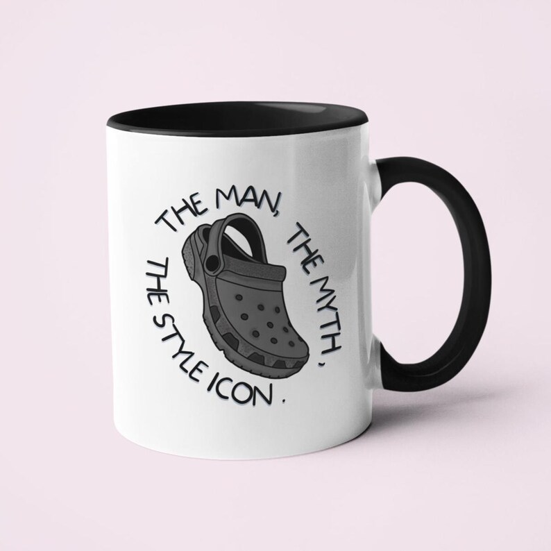 Funny Croc Mug – Secret Santa Gift, Birthday Gift, Christmas Gift, Gift For Him, Brother Gifts, Gift For Stepdad, Fathers Day Presents Black