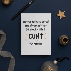 Funny Divorce Profanity Card, Funny Card, Funny Divorce Gard, Divorce & breakup Gift, Congrats Divorce Card image 2