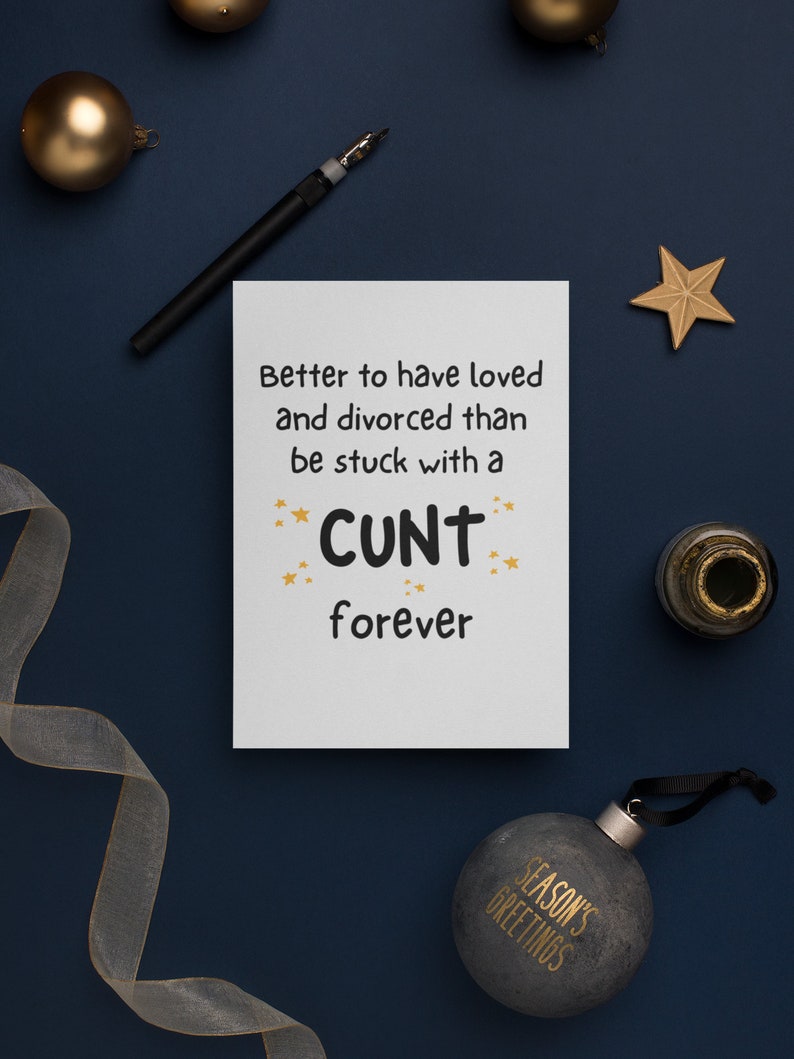 Funny Divorce Profanity Card, Funny Card, Funny Divorce Gard, Divorce & breakup Gift, Congrats Divorce Card image 2