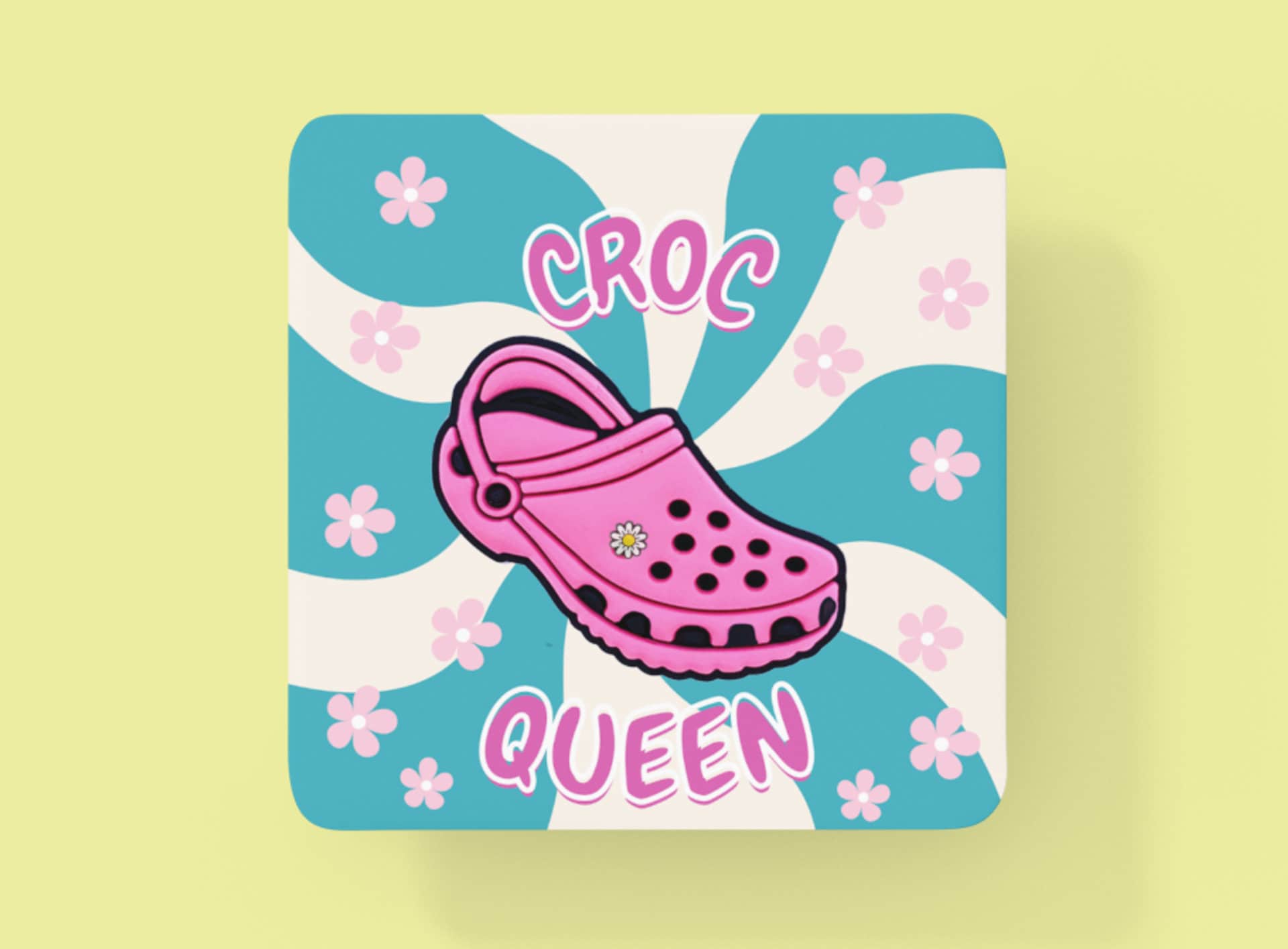 Grappige onderzetter, grappige Croc Queen Coaster, nieuwigheidscadeau, grappig cadeau, Home Office Coaster, cadeau voor haar, kousvuller
