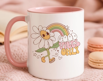 Positive Quote Mug – Good Vibes Only – Gifts for Her, Presents for Her, Secret Santa Gift, Stocking Filler, Affirmation Mugs, Funny Gifts