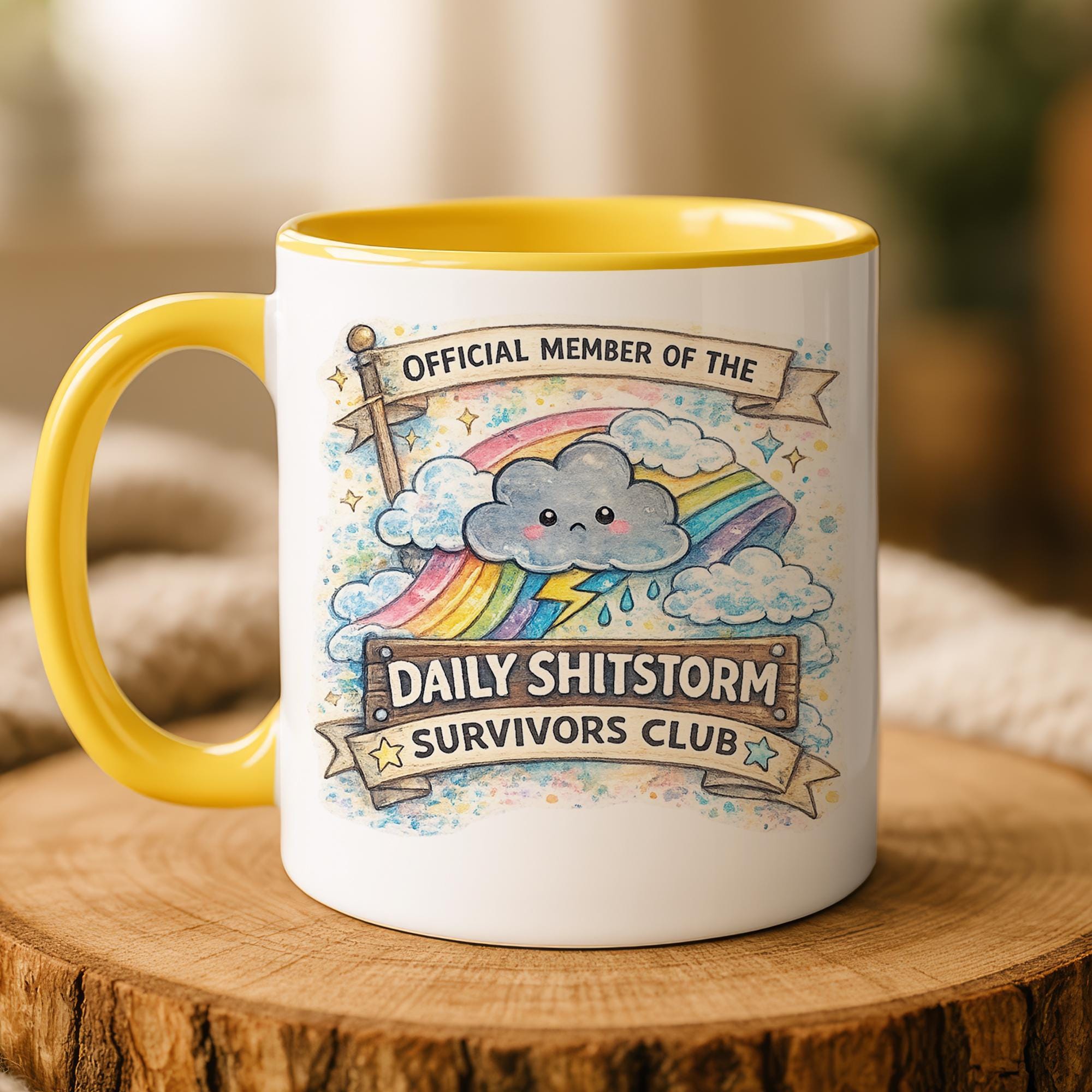 Funny Work Mug — Daily Shitstorm Survivors Club — Colleague Gift, Work ...
