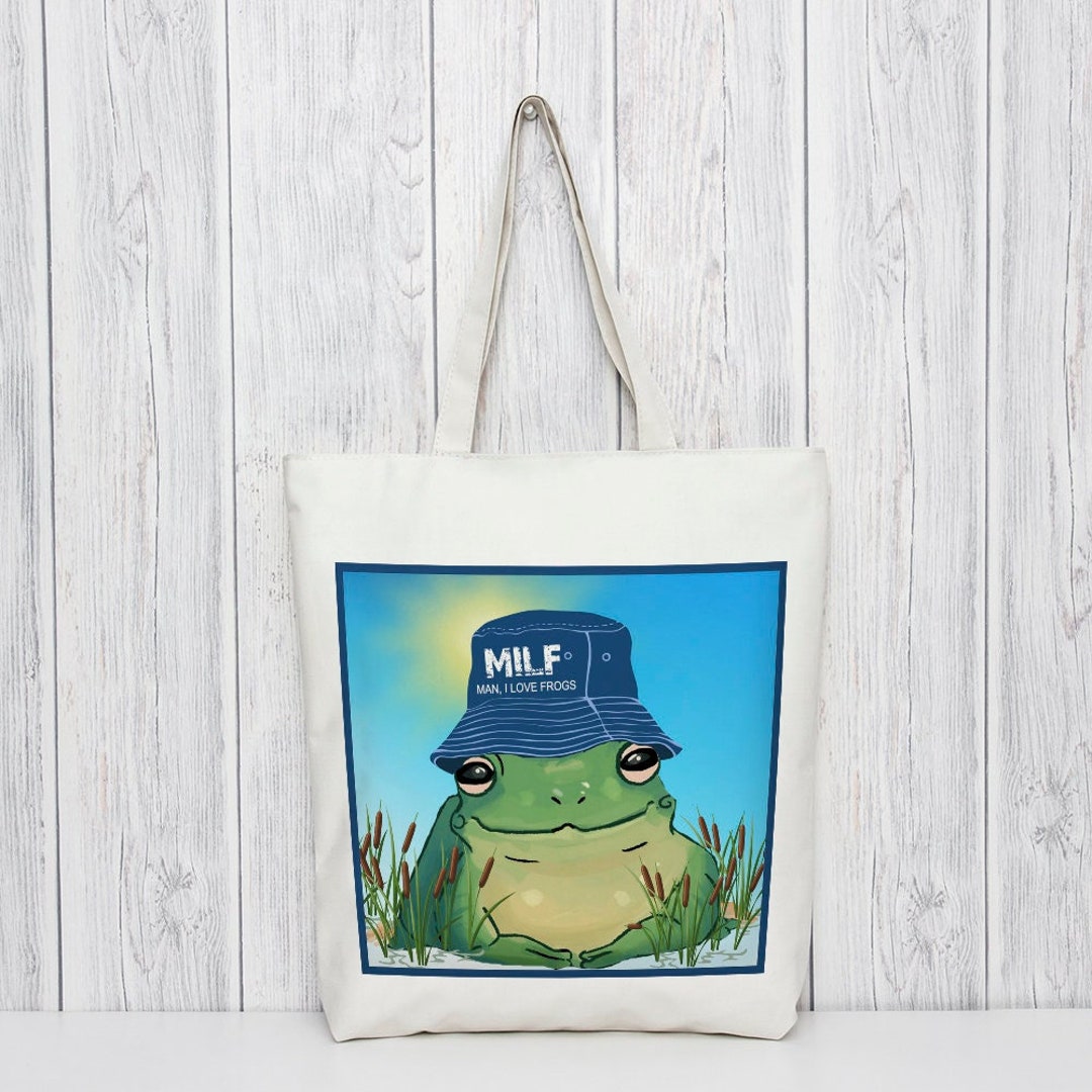 Drôle de sac fourre-tout Milf Frog, sac fourre-tout grenouille écologique,  sac fourre-tout drôle, cadeau pour les amateurs de grenouilles, cadeau pour  elle, remplissage de bas - Etsy Canada