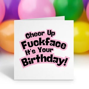 Tarjeta de cumpleaños con blasfemias, tarjeta de persona maravillosa, tarjeta de positividad, tarjeta divertida, tarjeta de cumpleaños, tarjeta de mejor amigo, tarjeta de broma