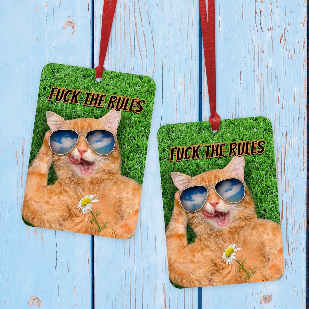 Funny Ginger Cat Freshener, Cat Rule Car Air Freshener, Funny Cat Quote
