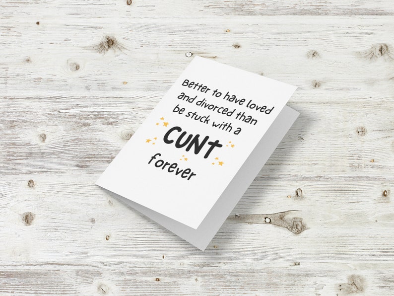 Funny Divorce Profanity Card, Funny Card, Funny Divorce Gard, Divorce & breakup Gift, Congrats Divorce Card image 3