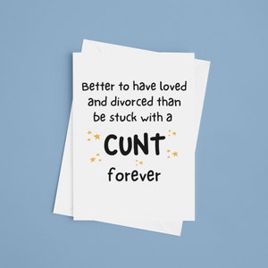 Funny Divorce Profanity Card, Funny Card, Funny Divorce Gard, Divorce & breakup Gift, Congrats Divorce Card image 4