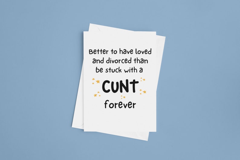 Funny Divorce Profanity Card, Funny Card, Funny Divorce Gard, Divorce & breakup Gift, Congrats Divorce Card image 4