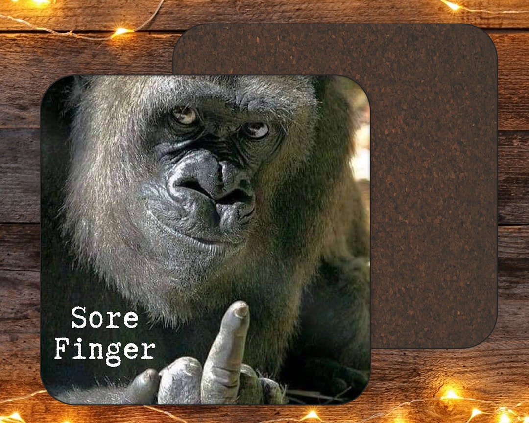 Funny Gorilla Coaster , Funny Gorilla Meme Coaster, Dad Gift , Funny Novelty Coaster , Boyfriend