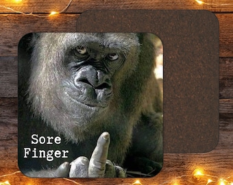 Funny Gorilla Coaster , Funny Gorilla Meme Coaster, Dad Gift