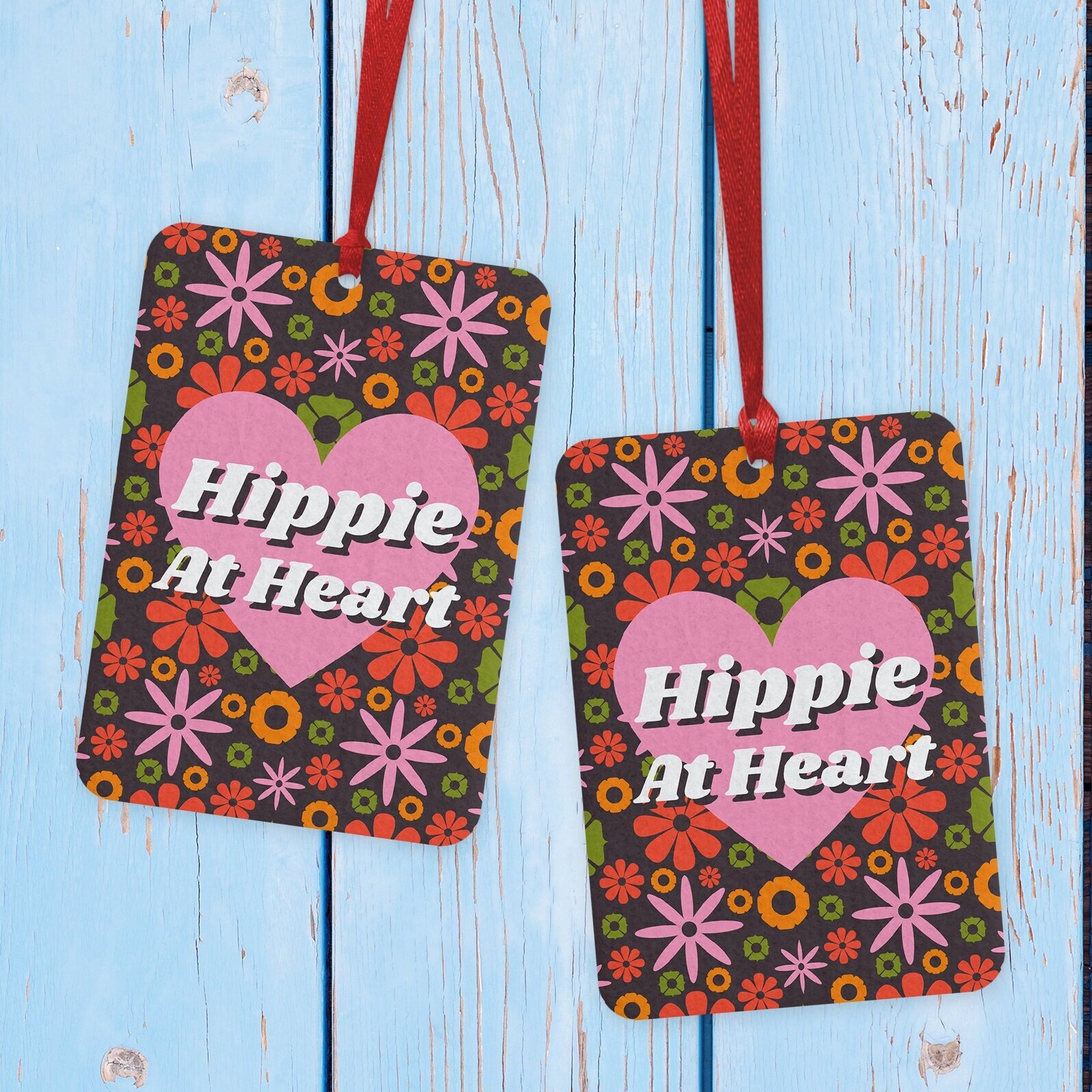 Hippie At Heart Quote Air Freshener Funny Air Car Freshener Etsy